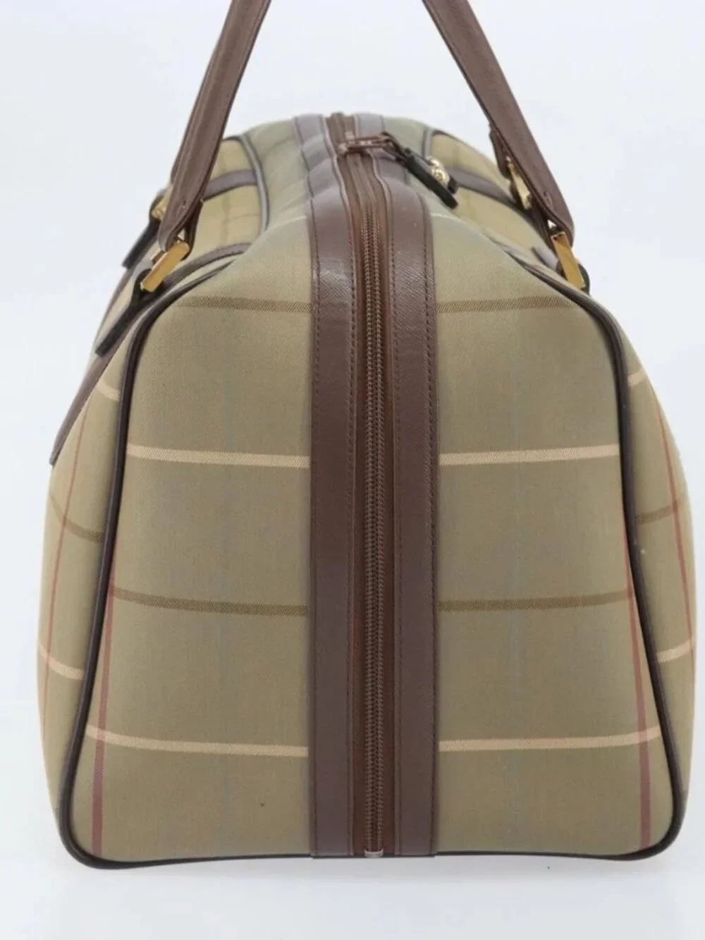 Burberrys Nova Check Boston Bag Canvas Beige Gold - Picture 6 of 16
